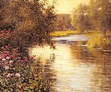 Spring Blossoms along a Meandering River by Louis Aston Knight